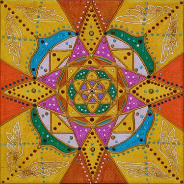 Original Modernism Geometric Painting by Vladilena Cherednichenko