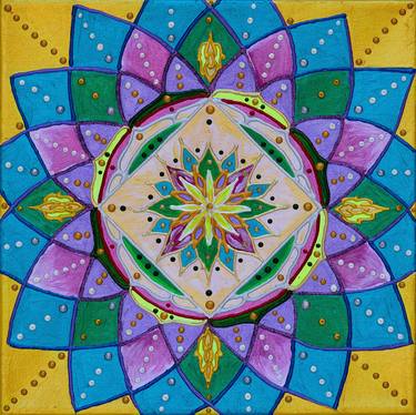 Original Modernism Geometric Painting by Vladilena Cherednichenko
