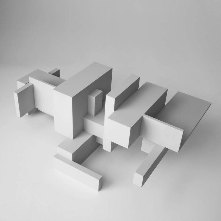 Original Geometric Abstract Sculpture by Hani Habashi