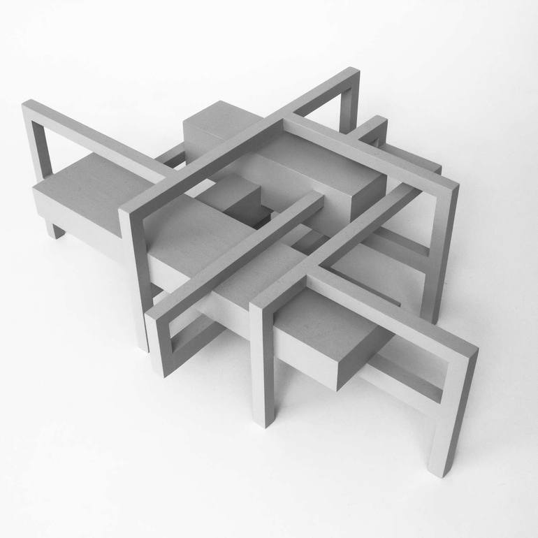 Original Geometric Abstract Sculpture by Hani Habashi