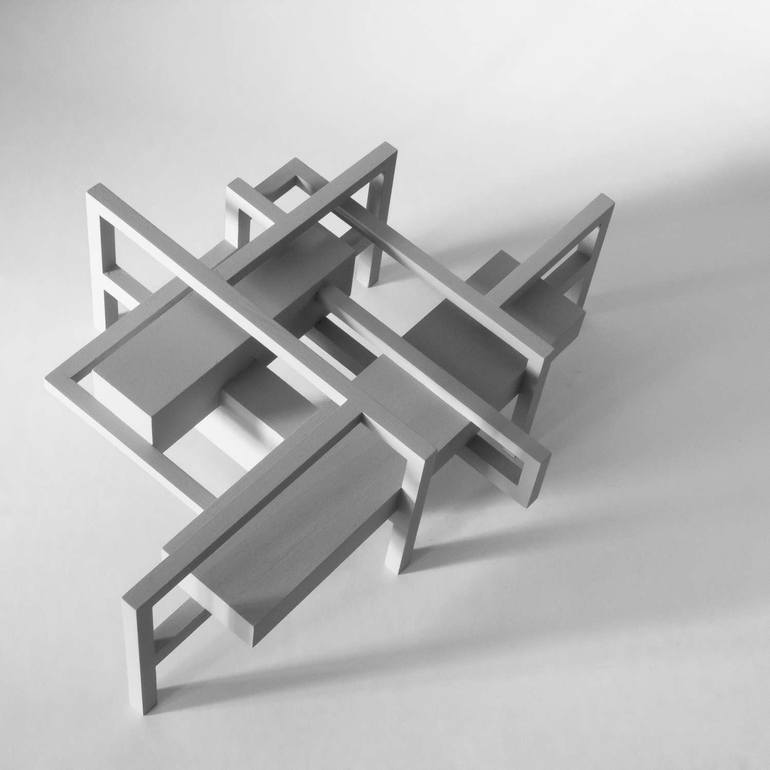 Original Geometric Abstract Sculpture by Hani Habashi