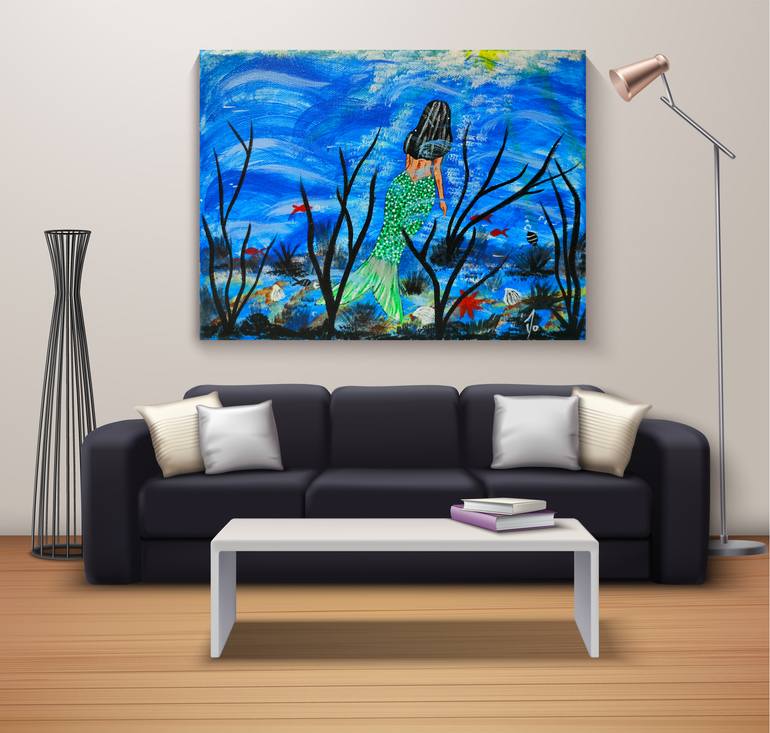 Original Abstract Expressionism Water Painting by Jyoti Goswami