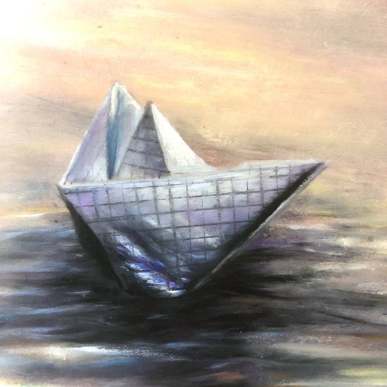 Original Realism Sailboat Painting by Madina Tairova