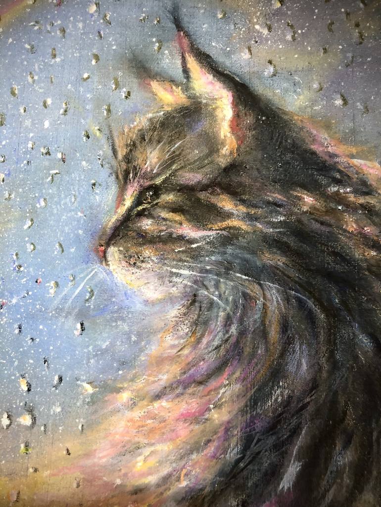 Original Impressionism Cats Painting by Madina Tairova