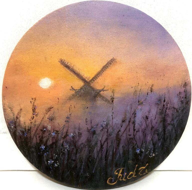 Original Landscape Painting by Madina Tairova | Impressionism Art on Canvas | "The Magic of the Morning - 2" Miniature Landscape