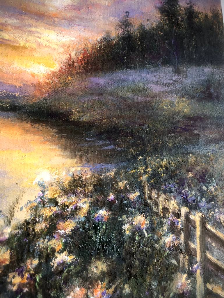 Original Impressionism Rural Life Painting by Madina Tairova