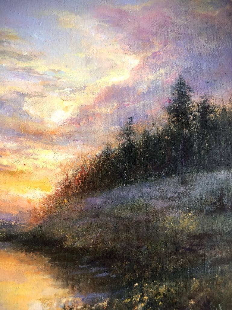 Original Impressionism Rural Life Painting by Madina Tairova