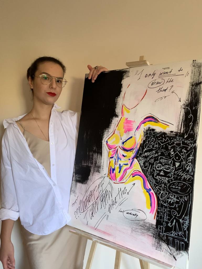 Original Pop Art Women Painting by Anna Gaikovich