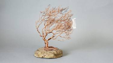 Tree with wire copper placed in stone thumb