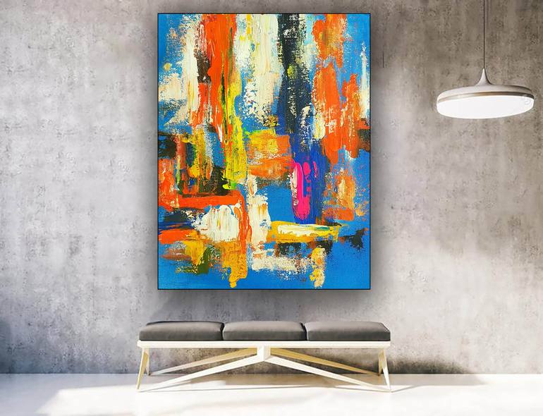 Original Abstract Expressionism Abstract Painting by A Hooda