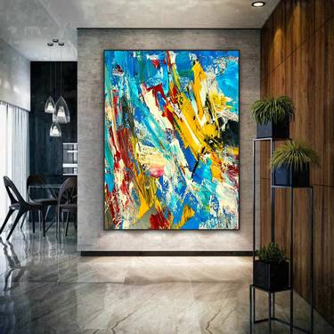 Textured Wall Art, Extra Large Wall Art, Over the bed decor, Oversized canvas  art, Apartment Decor, abstract wall art, fine art - LV143 Painting by Kal  Soom