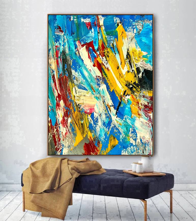 Original Abstract Expressionism Abstract Painting by MADDY H