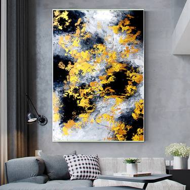 Black Gold Texture Extra Large Original Handmade Painting thumb