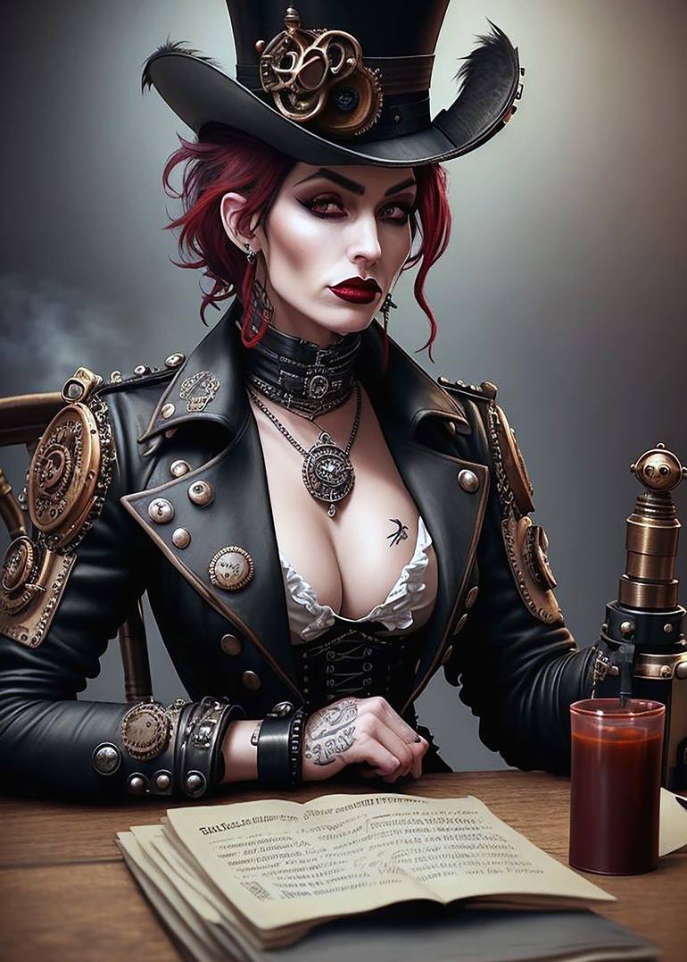 Steampunk gang leader female Digital by Pitov Kovacs