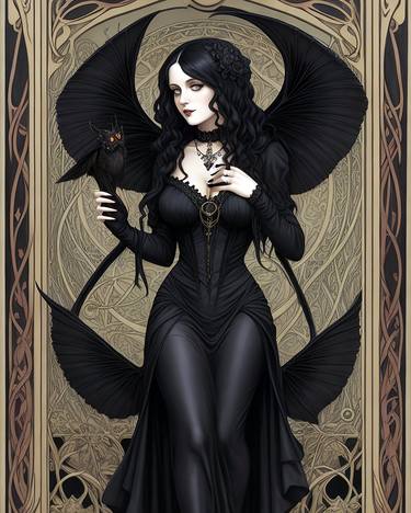 Lady Moth goth art nouveau thumb