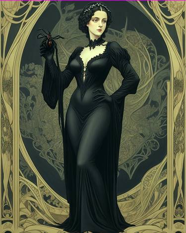 Lady spider goth art nouveau thumb