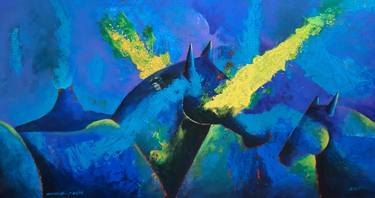 Print of Figurative Horse Paintings by Mario Rene Madrigal-Arcia
