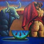 Danielle and the bull of Lidia by Mario Rene Madrigal-Arcia