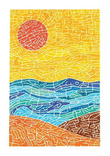 Original Contemporary Beach Drawings by Maryna Bugai