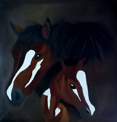 Original Abstract Horse Paintings by Laraib Zeeshan