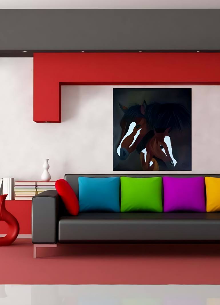 Original Abstract Horse Painting by Laraib Zeeshan