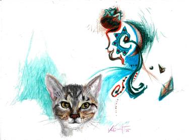 Print of Cats Drawings by Martin Valiente