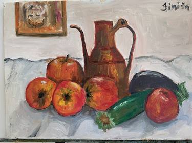 Still life with apples and vegetables thumb