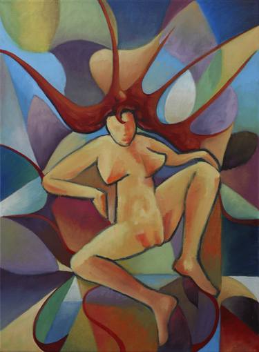 Print of Cubism Women Paintings by Yves Portenier