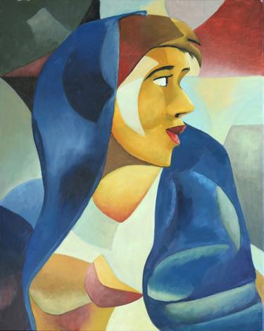 Print of Cubism Women Paintings by Yves Portenier
