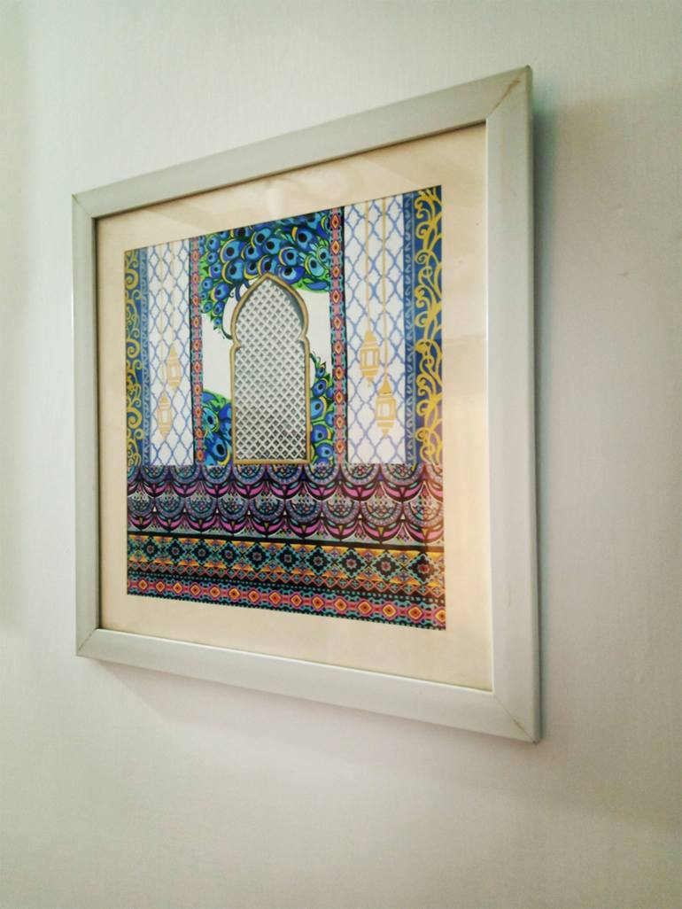 Original Contemporary Geometric Painting by Tayyba  Amjad hussain