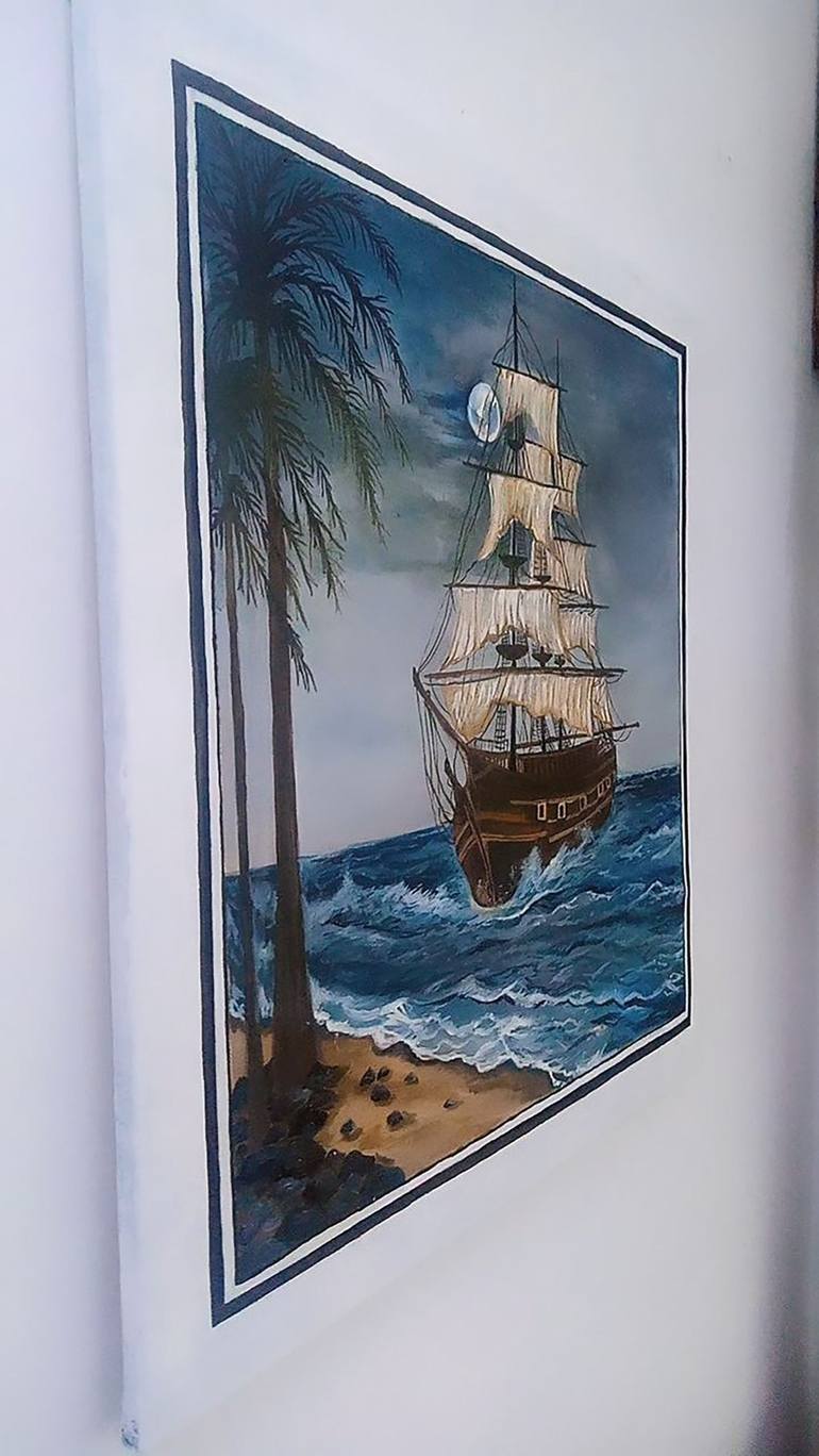 Original Boat Painting by Tayyba  Amjad hussain