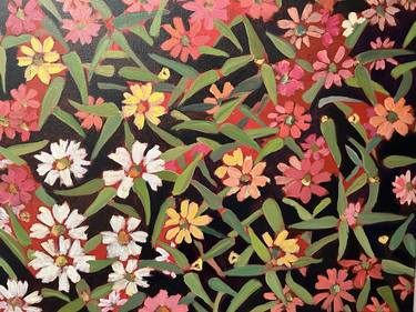 Original Painterly Abstraction Floral Paintings by Margaret Roth