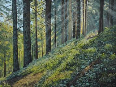 Landscape Oil Painting "Spruse forest" thumb