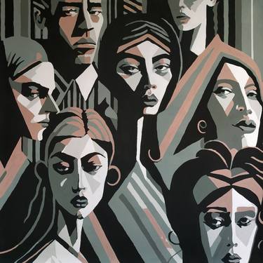 Print of Abstract People Paintings by Maxim Lezarev