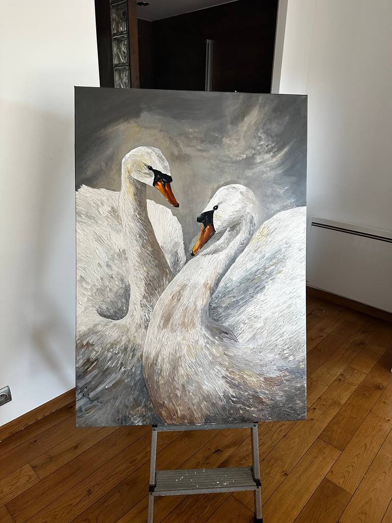 Original Impressionism Love Painting by Maria Mona