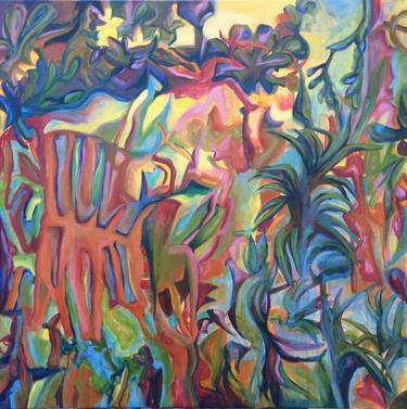 Original Expressionism Garden Paintings by nathalie pruneau