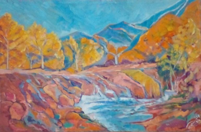 Original Expressionism Landscape Painting by Jahanwish Aslam