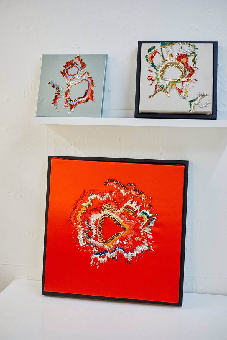 Original Embroidery Art Abstract Mixed Media by Isabel Greenslade