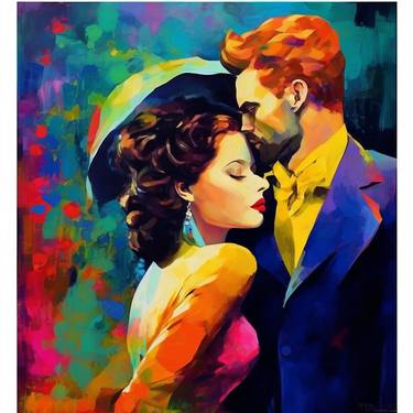 Print of Art Deco Love Digital by Eva Bazhenova