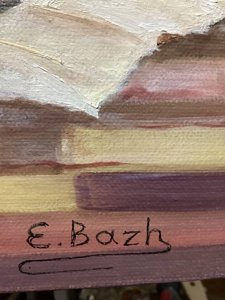Original Art Deco Beach Painting by Evgenia  Bazhenova