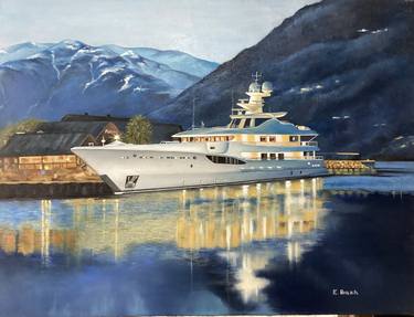 Print of Realism Boat Paintings by Eva Bazhenova