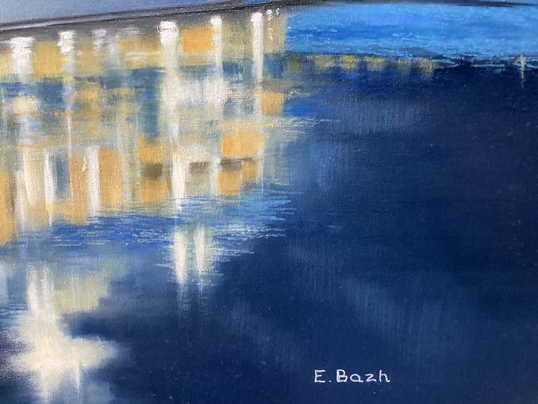 Original Realism Boat Painting by Evgenia  Bazhenova