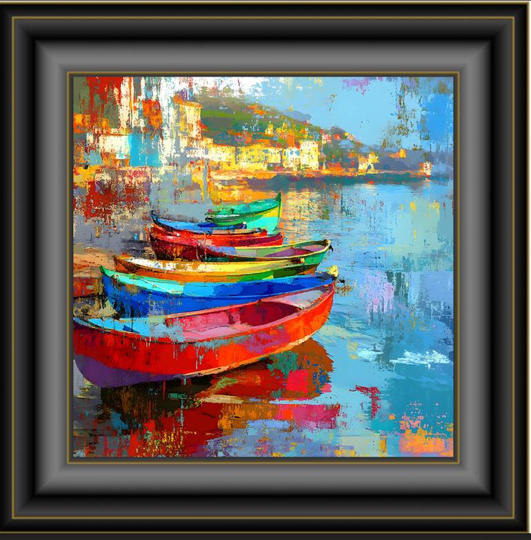 Original Abstract Boat Digital by Evgenia  Bazhenova