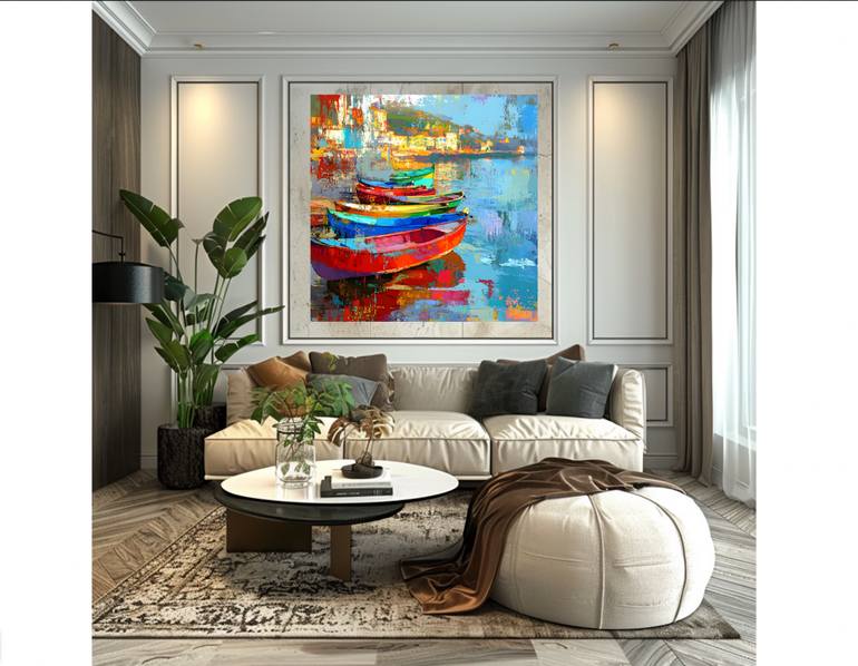 Original Abstract Boat Digital by Evgenia  Bazhenova