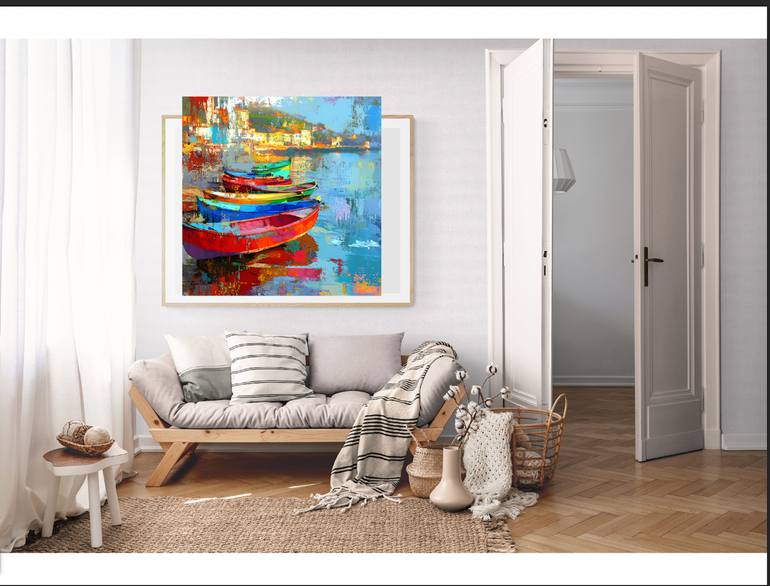 Original Abstract Boat Digital by Evgenia  Bazhenova