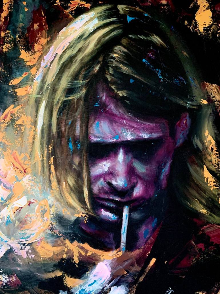 Kurt Cobain Painting by Leeroy Rivera | Saatchi Art