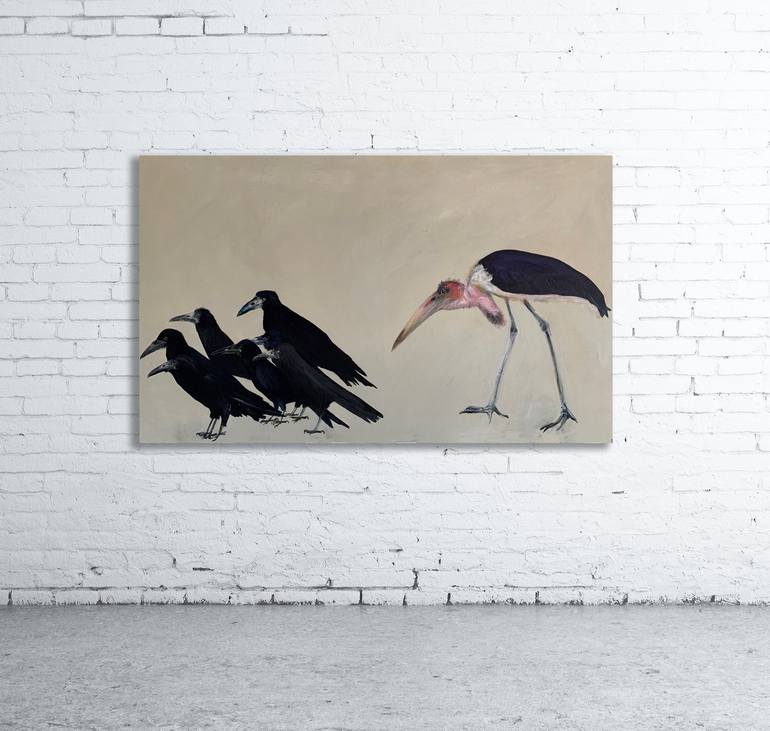 Marabou and Friends Painting by anna lockwood | Saatchi Art