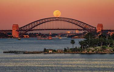 Sydney Harbour Dawn Moonset thumb