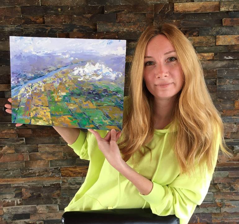 Original Aerial Painting by OXYPOINT Oxana Kravtsova