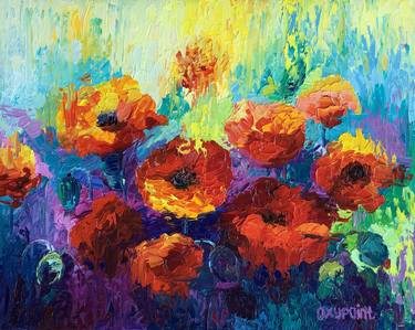Original Abstract Expressionism Garden Paintings by OXYPOINT Oxana Kravtsova